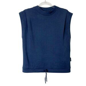 Varley Otis Sleeveless Sweatshirt Top Women’s Size XS Blue Oversized Double Soft